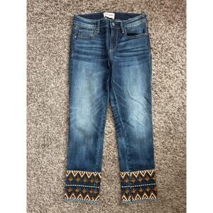 Driftwood Colette Jeans Size 26 Women's Beaded Boho Southwestern Mid Rise Ankle